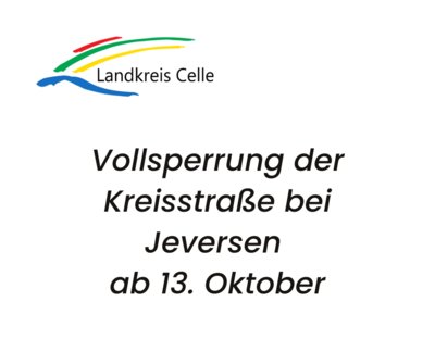 Themenbild zu „Vollsperrung der Kreisstraße bei Jeversen ab 13. Oktober“ (lk, 2025-09-30).