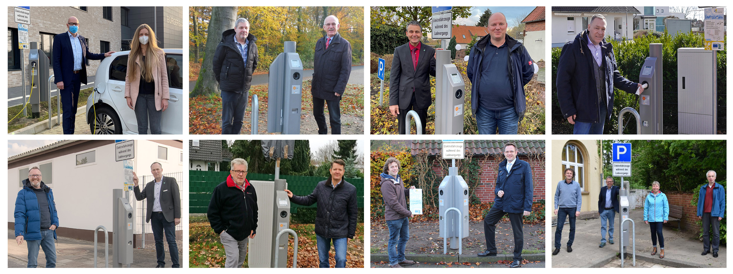 Ladesäulen im Aller-Leine-Tal Collage aller teilnehmenden (Samt-) Gemeinden